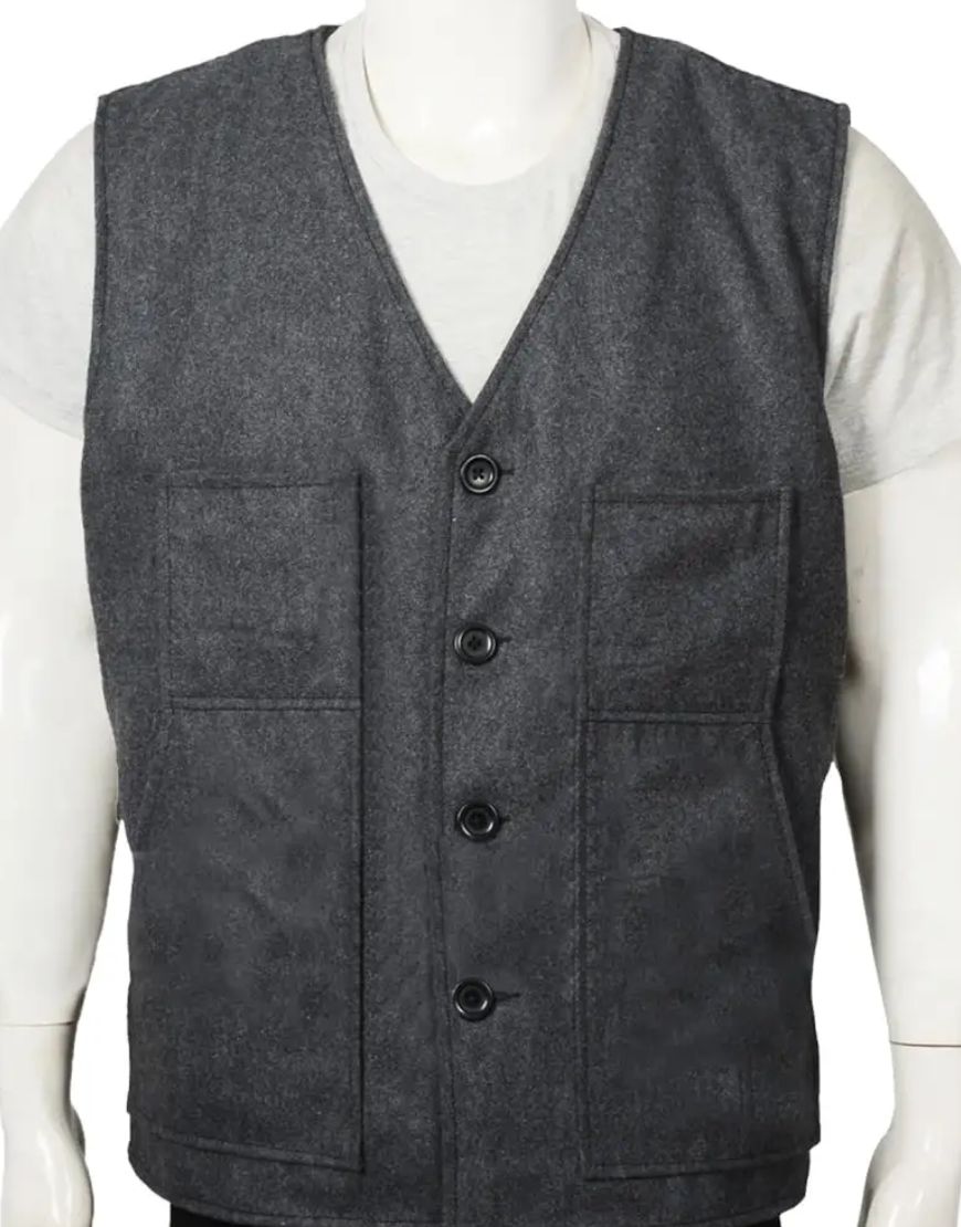 John Dutton Grey Wool Vest